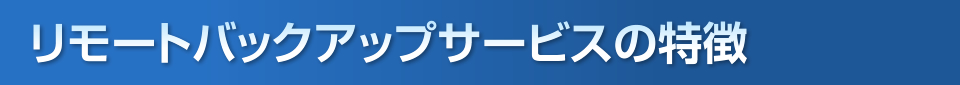 リモートバックアップサービスの特徴