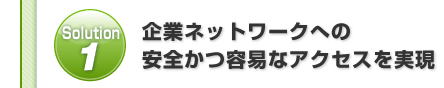 Solution1:企業ネットワークへの安全かつ容易なアクセスを実現